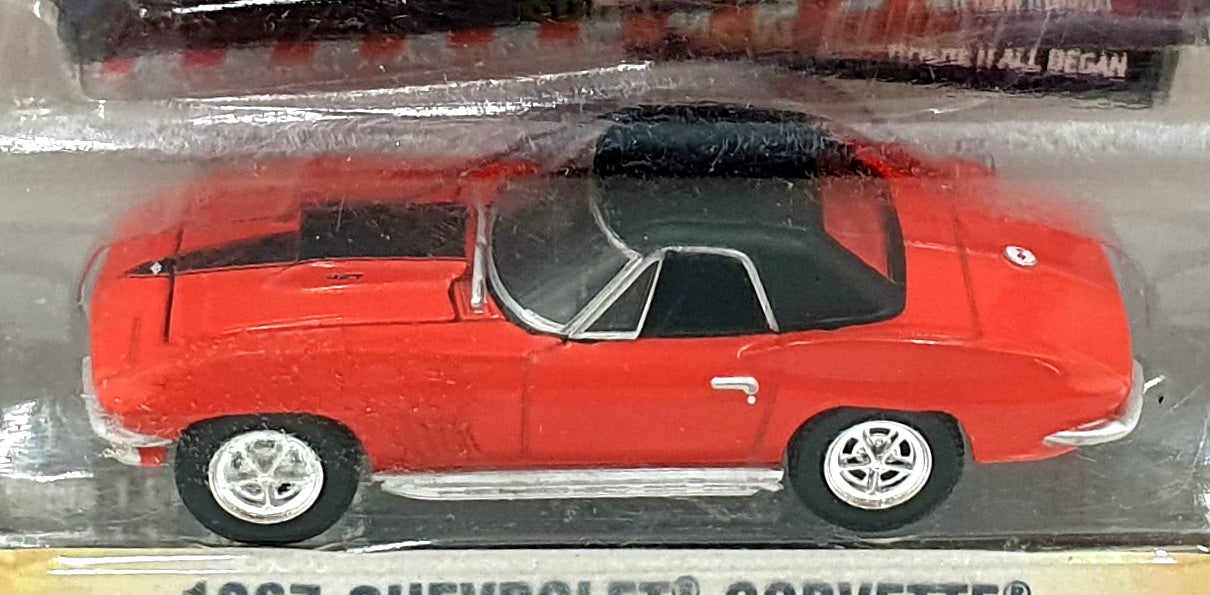 Greenlight 1/64 Scale 21740 - 1967 Chevrolet Corvette - Red/Black