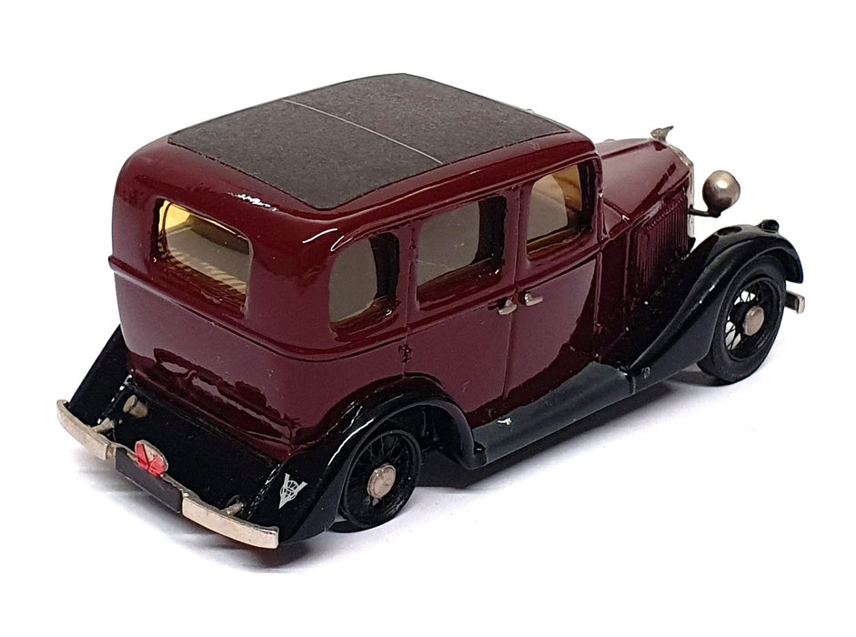 Milestone Miniatures 1/43 Scale VM2 - Vauxhall Lt. 6 Saloon Std. - Maroon/Black