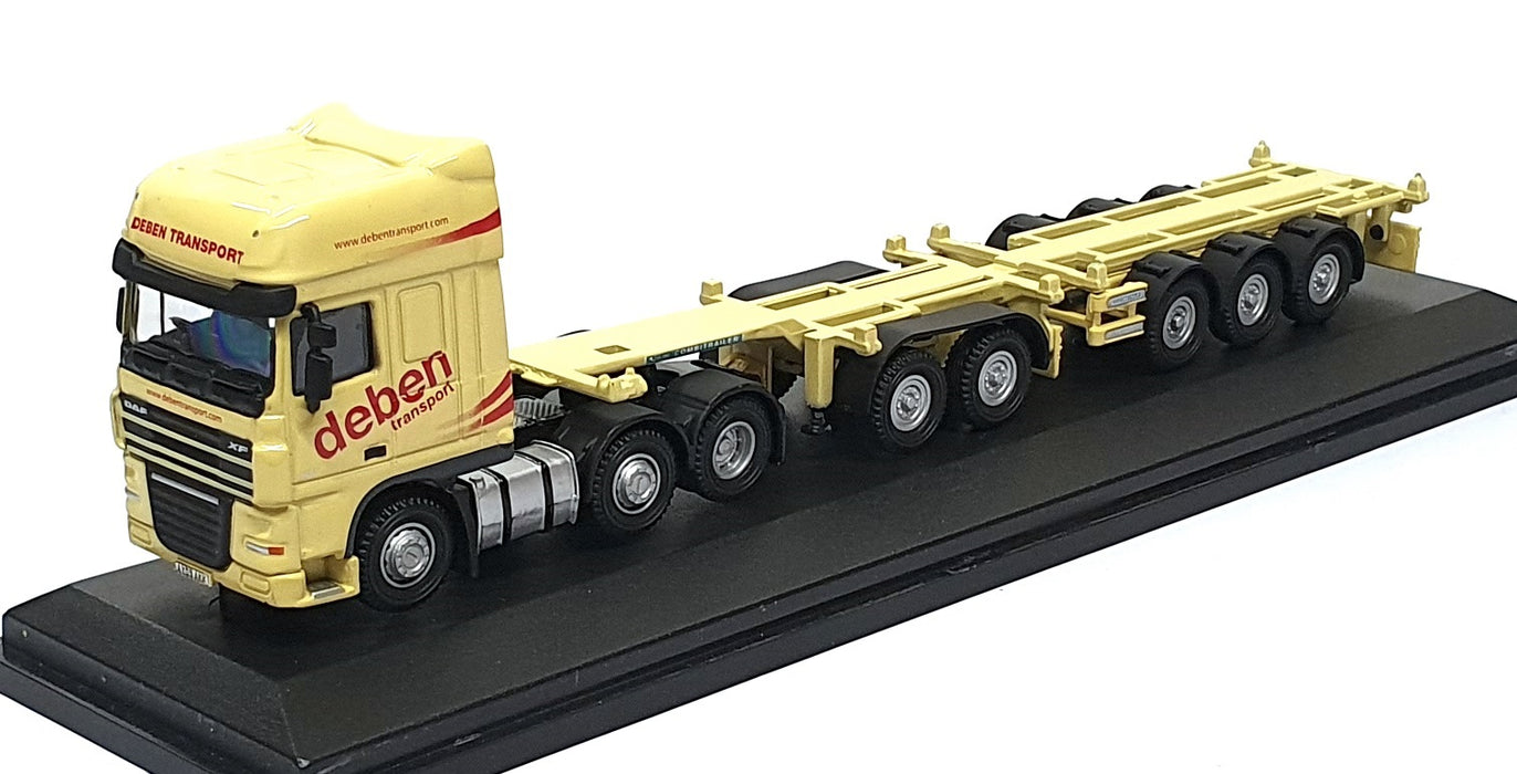 Oxford Diecast 1/76 Scale DAF01CT - DAF D-Tec Combi Trailer Deben - Yellow