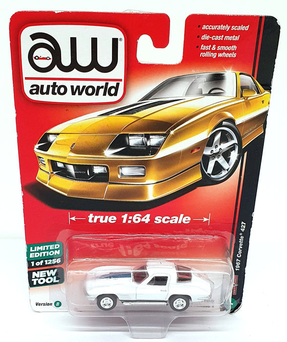 Auto World 1/64 Scale AW64021 - 1967 Chevrolet Corvette 427 - White