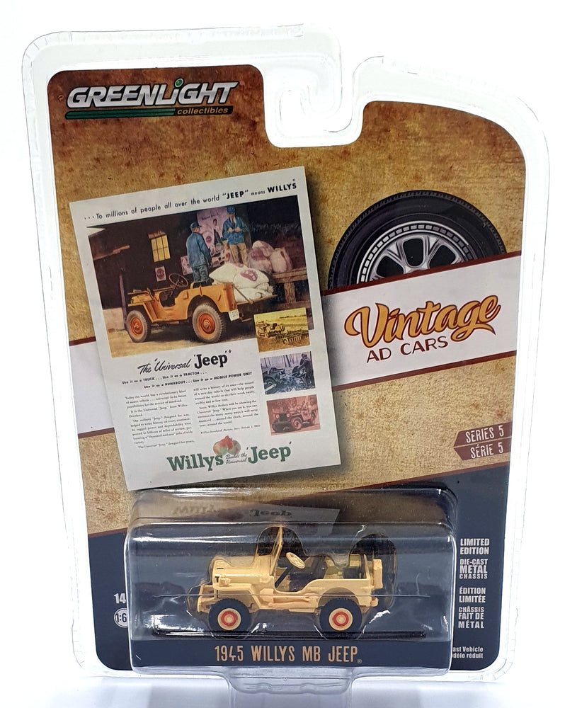 Greenlight 1/64 Scale 39080-A - 1945 Willy's MB Jeep - Cream