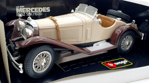 Burago 1/18 Scale Diecast 3009 - 1928 Mercedes Benz SSK - Cream