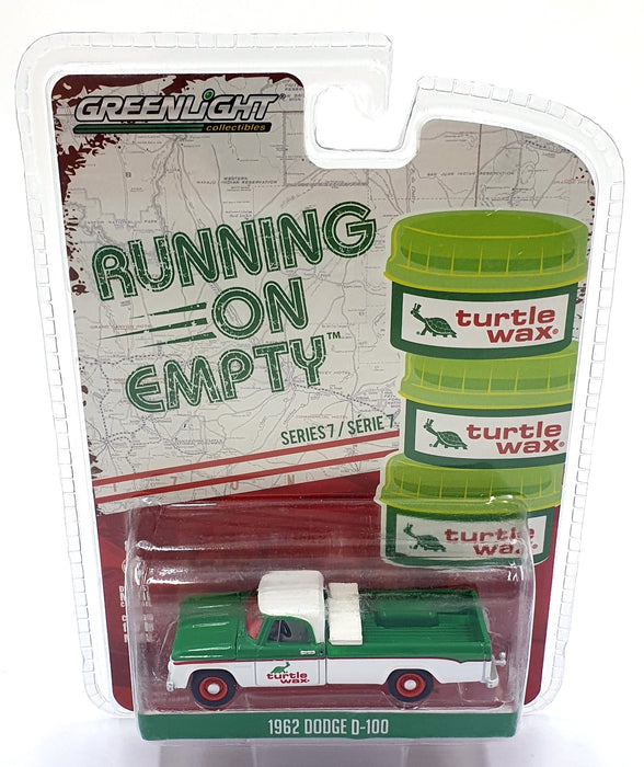 Greenlight 1/64 Scale 41070-B - 1962 Dodge D-100 Turtle Wax - White/Green