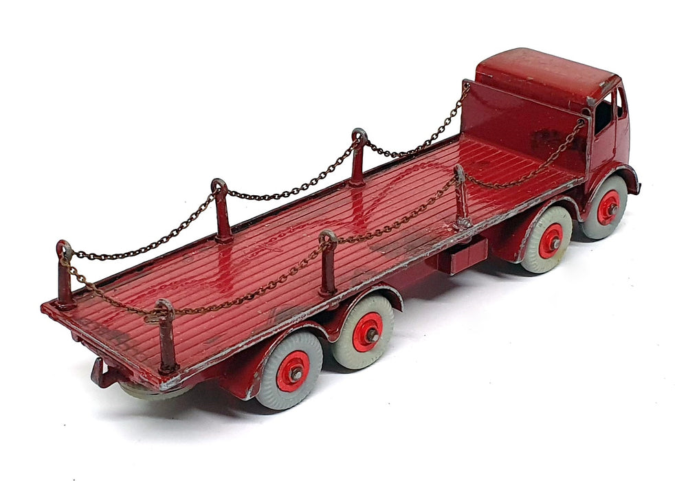 Dinky Supertoys 30526R - Foden Flatbed Lorry With Chains - Dk. Red REPAINT
