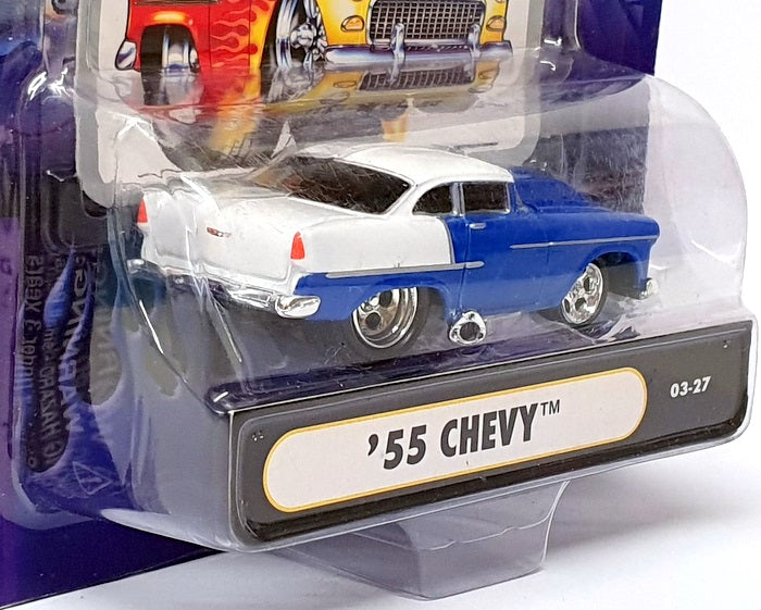 Muscle Machines 1/64 Scale 71151 03-27 - 1955 Chevrolet Chevy - Blue/White