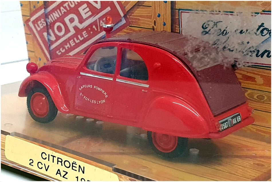 Norev 1/43 Scale N06114 - 1955 Citroen 2cv AZ Pompiers Fire - Red