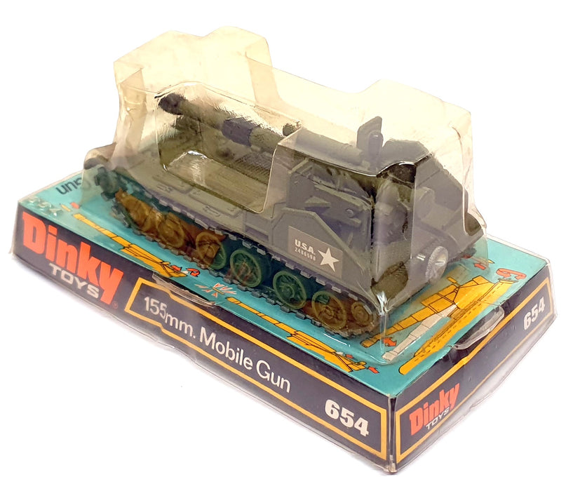 Dinky Toys Original Diecast 654 - 15mm Mobile Gun US Army - Green