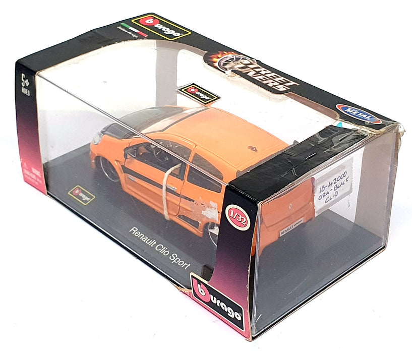 Burago 1/32 Scale Diecast 18-42000 - Renault Clio Sport - Orange/Black
