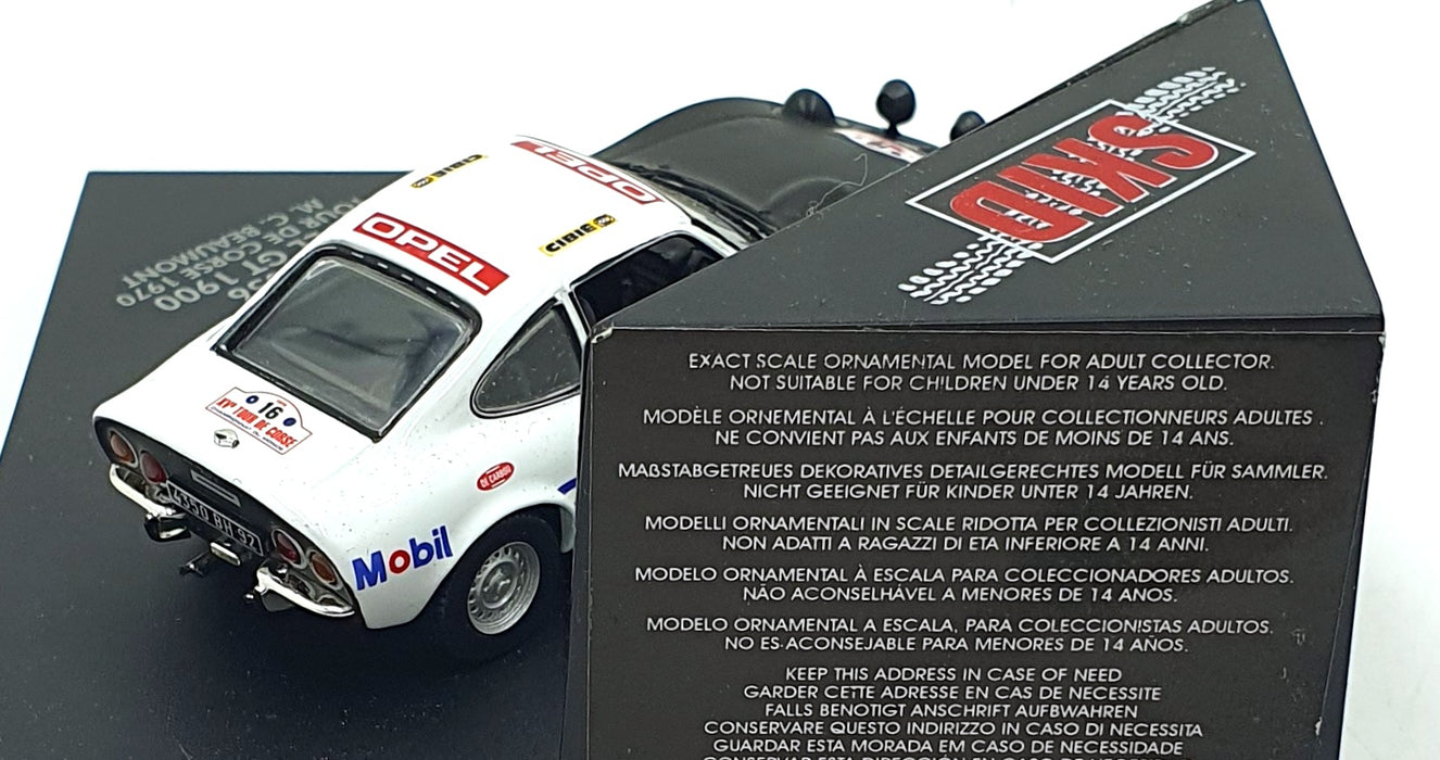 Skid 1/43 Scale SKC056 - Opel GT 1900 #16 Tour De Course 1970 - Beaumont