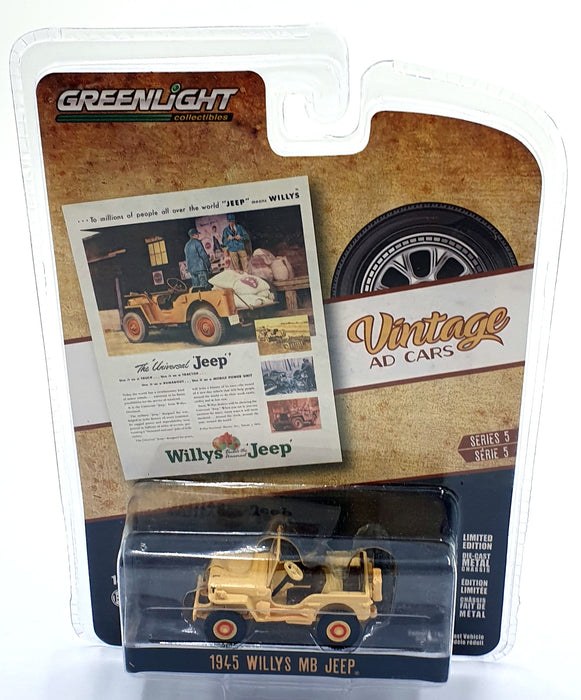 Greenlight 1/64 Scale 39080-A - 1945 Willy's MB Jeep - Cream
