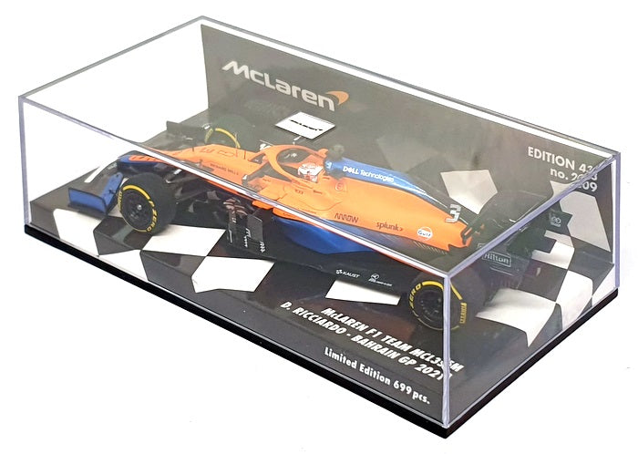 Minichamps 1/43 Scale 537 214303 - F1 McLaren MCL35M Bahrain GP 2021 Ricciardo