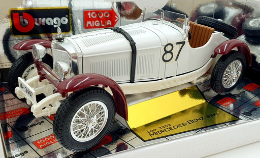 Burago 1/18 Scale Diecast 3202 Mercedes Benz SSKL 1931 1000 Miglia White #87