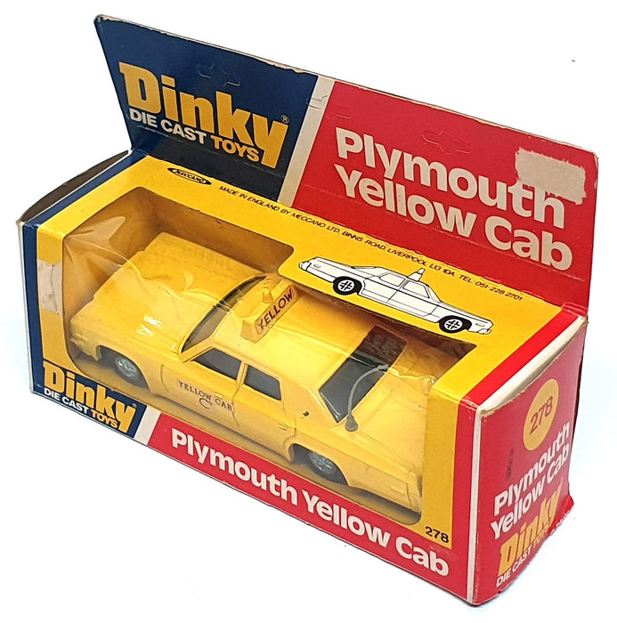 Dinky Toys 12.5cm Long Original Diecast 278 - Plymouth Yellow Cab