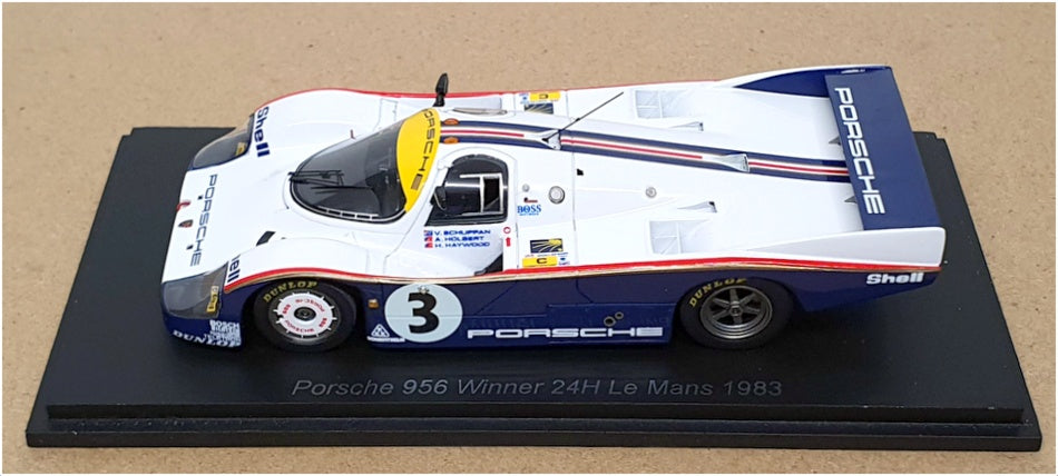 Spark 1/43 Scale 43LM83 - Porsche 956  #3 Winner 24h Le Mans 1983 - White/Blue