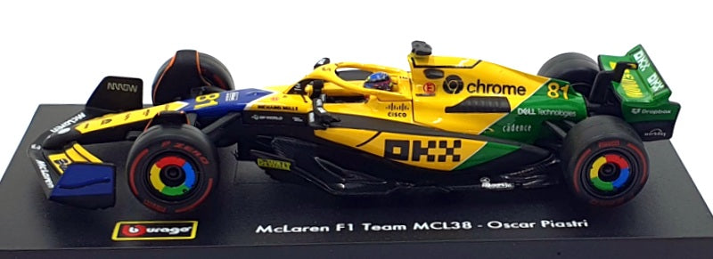 Burago 1/43 Scale 18-38215PS - McLaren MCL38 #81 Monaco Grand Prix 2024 Piastri