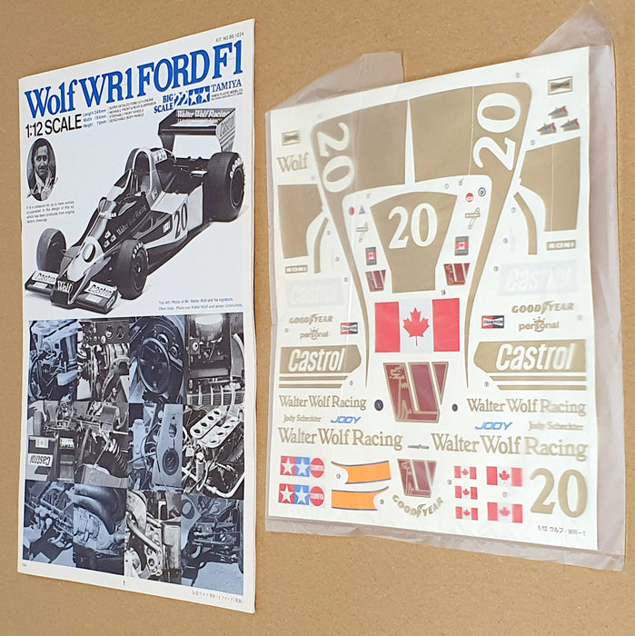 Tamiya 1/12 Scale Unbuilt Kit BS1224 - Wolf WR1 Ford F1 #20 Race Car