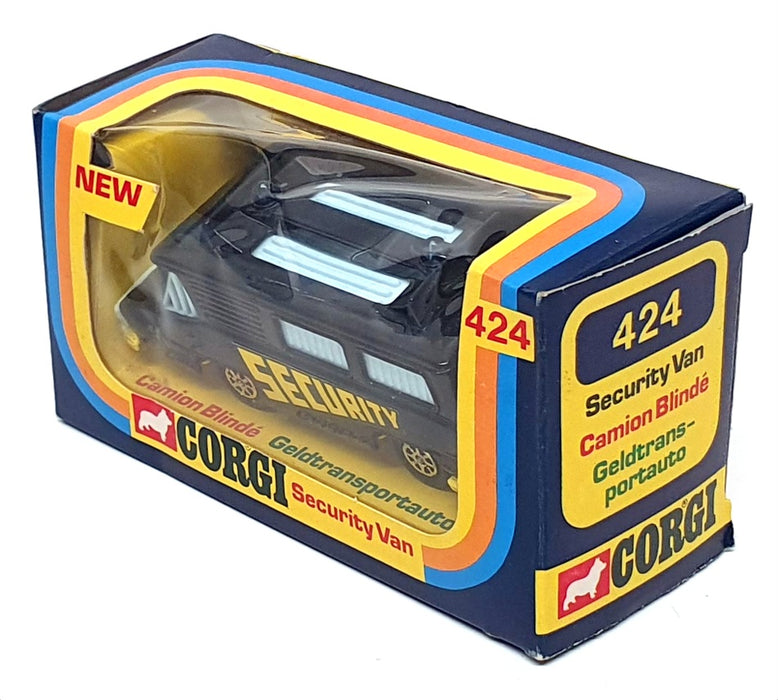 Corgi 10cm Long Diecast 424 - Security Van (Camion Blinds) - Black/Yellow