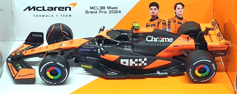 Burago 1/43 Scale 18-38177N - F1 McLaren MCL38 Miami GP 2024 #4 Norris