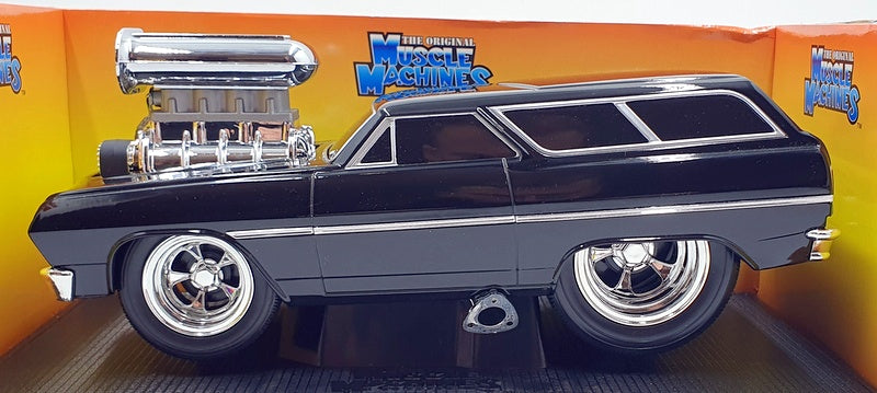 Muscle Machines 1/18 Scale Model 71165 - 1965 Chevrolet Chevelle Wagon - Black