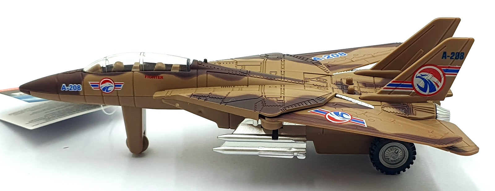 Combat Mission 19cms Pull Back and Go TY2511 - F-14 Tomcat Lights/Sounds Brown