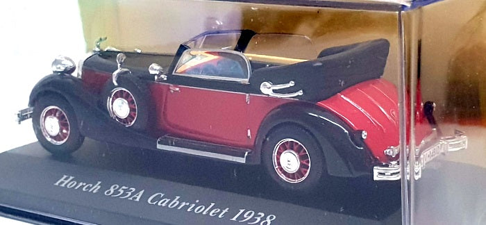 Altaya 1/43 Scale AT27525 - 1938 Horch 853A Cabriolet - Black/Red