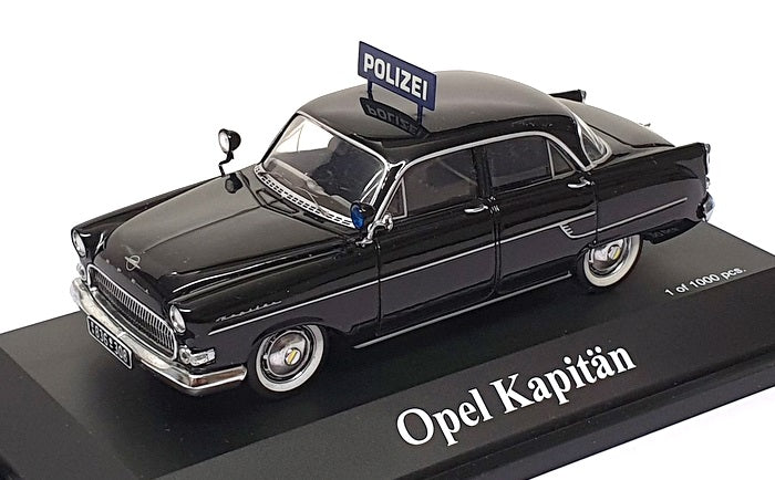 Schuco 1/43 Scale Diecast 02634 - Opel Kapitan Polizei - Black