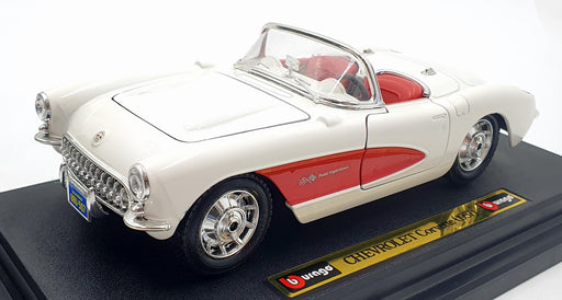 Burago 1/24 Scale Diecast 1524 - 1957 Chevrolet Corvette - White