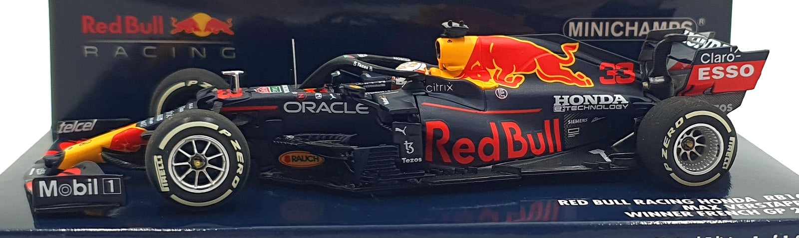 Minichamps 1/43 Scale 410 210833 - Red Bull Honda RB16B #33 1st French GP 2021