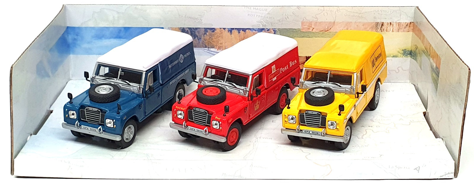 Cararama 1/43 Scale 035338 - Land Rover Set Of 3 - Royal Mail AA RAC