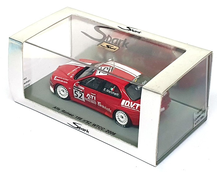 Spark 1/43 Scale S0489 - Alfa Romeo 156 #52 WTCC 2006 E. Marchetti - Red
