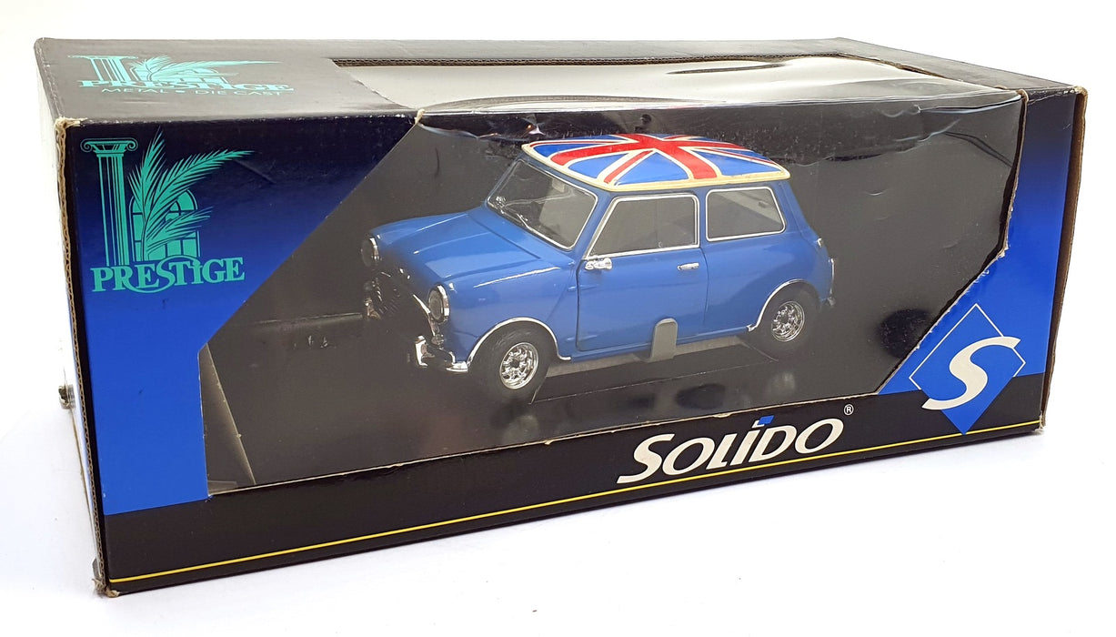 Solido 1/18 Scale Diecast  8023 - Mini Cooper S -Blue/Union Jack Roof