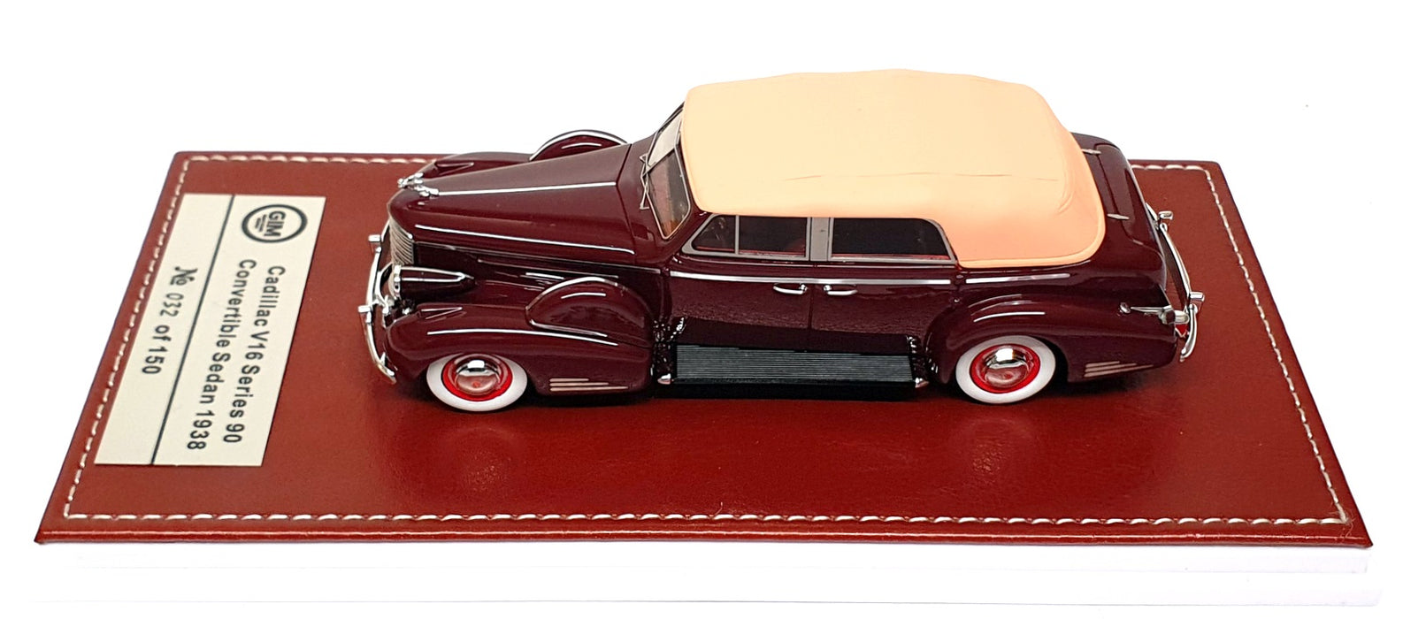 GIM 1/43 Scale GIM 006a 1938 Cadillac V16 S90 Convertible Sedan Closed - Maroon