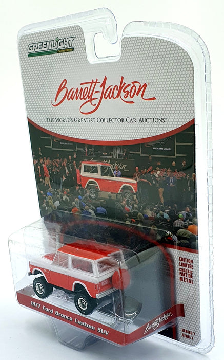 Greenlight 1/64 Scale 37230-D - 1977 Ford Bronco Custom SUV - Red/White
