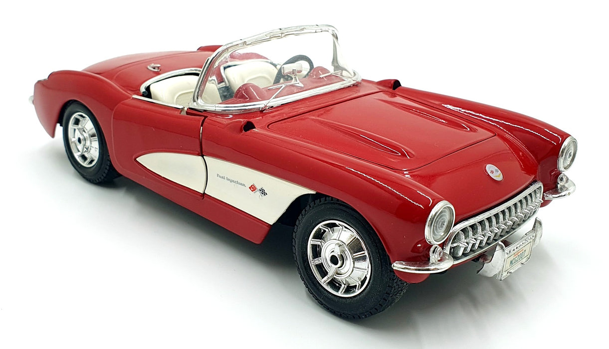 Maisto 1/18 Scale Diecast 14126R - 1957 Chevrolet Corvette - Red/White