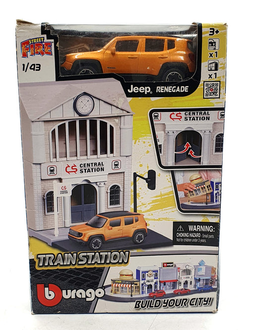 Burago 1/43 Scale Diecast #18 31505 - Jeep Renegade And Train Station