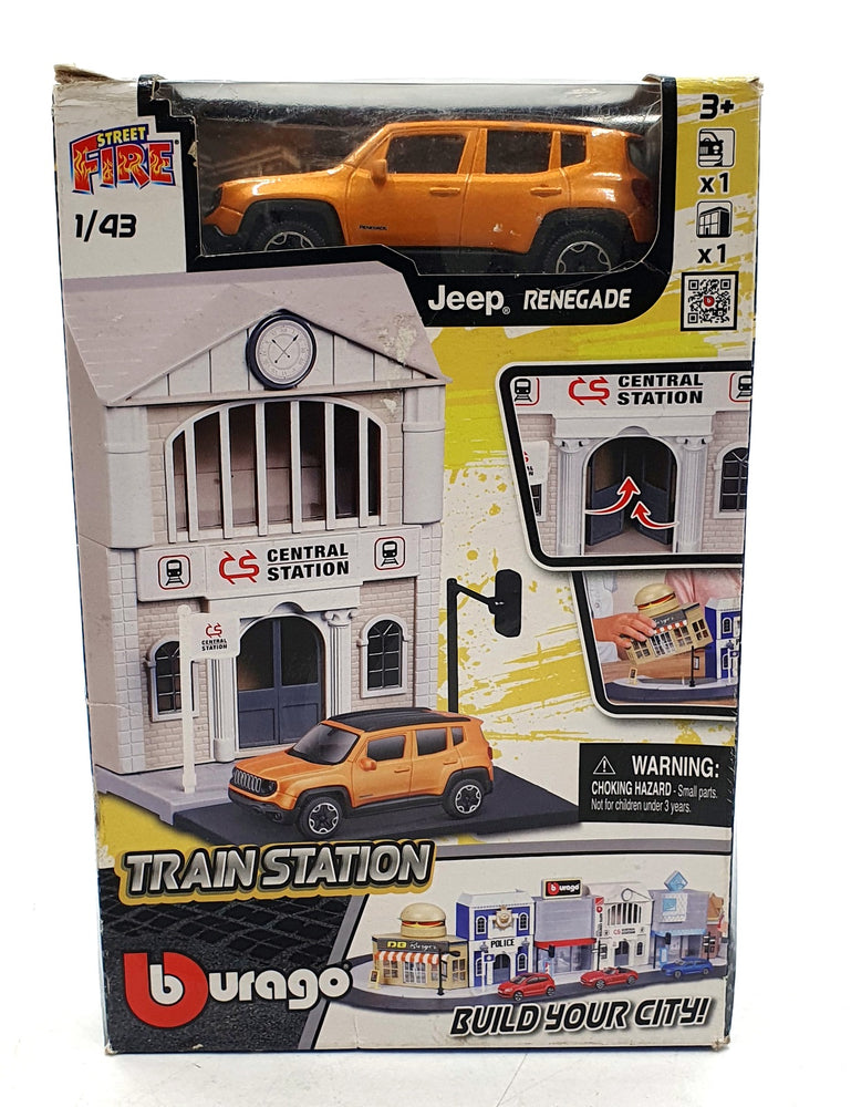 Burago 1/43 Scale Diecast #18 31505 - Jeep Renegade And Train Station