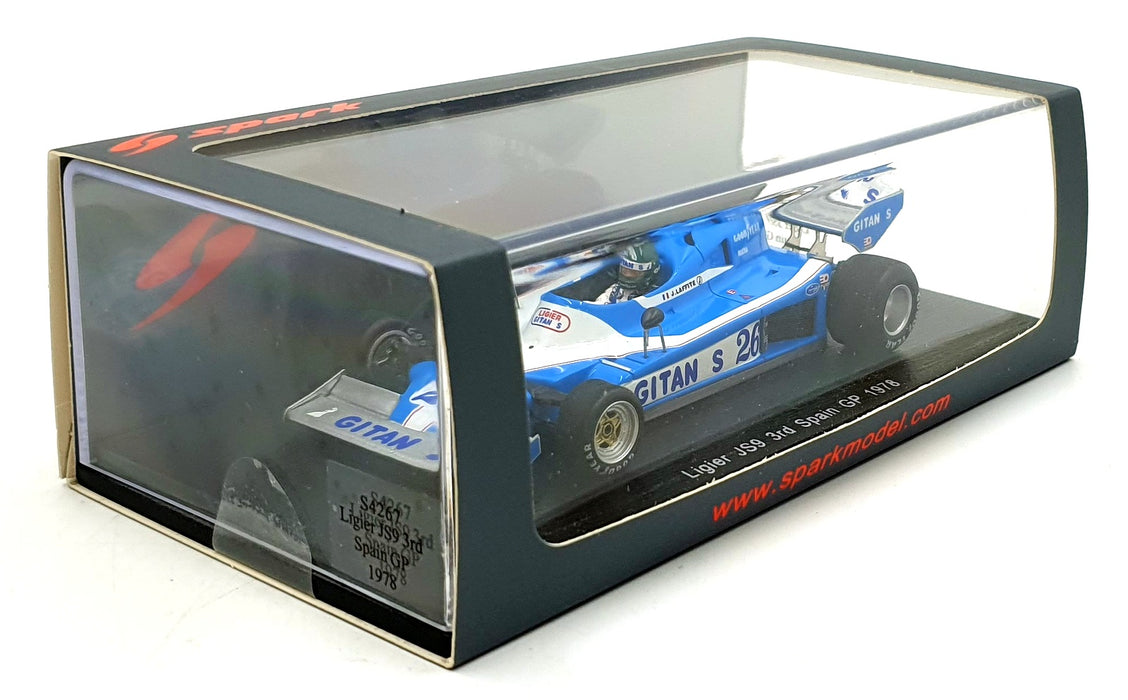 Spark 1/43 Scale S4267 - Ligier JS9 #26 3rd Spain GP 1978 - Laffite