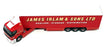 Corgi 1/50 Scale 75606 - Renault Curtainside Truck & Trailer James Irlam - Red