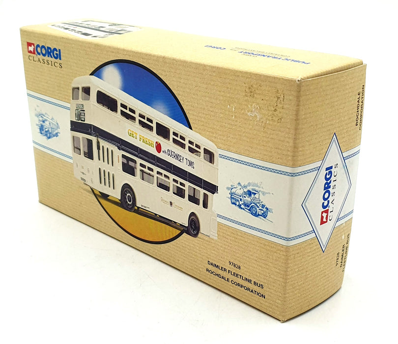 Corgi 1/50 Scale 97828 - Daimler Fleetline Bus Rochdale Corporation - Off White