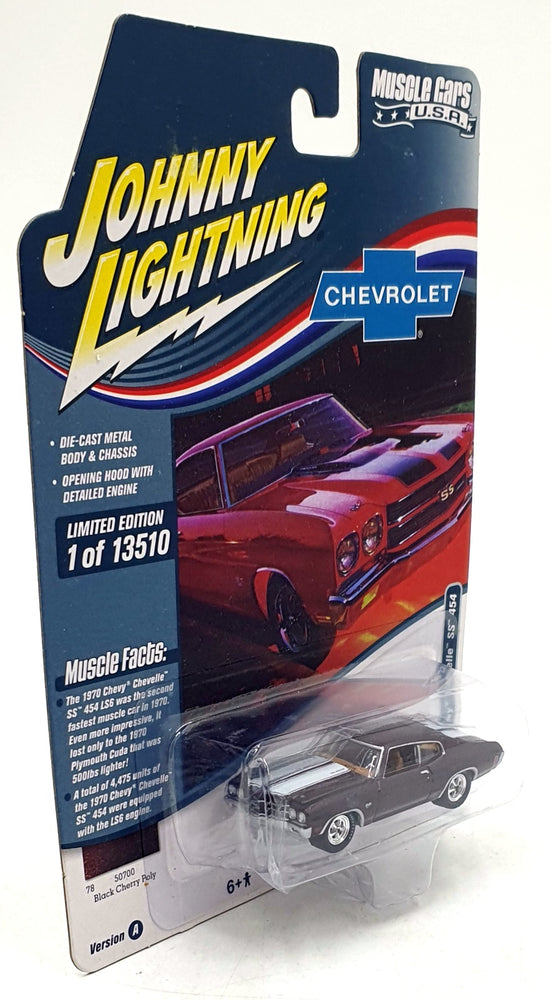 Johnny Lightning 1/64 Scale JLMC029 1970 Chevrolet Chevelle SS 454 Black Cherry
