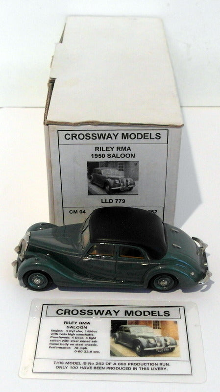 Crossway Models 1/43 Scale CM04 - 1950 Riley RMA Saloon - Green