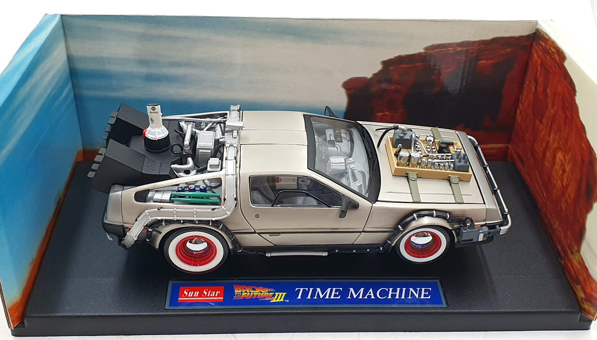 Sun Star 1/18 Scale 2712 Back To The Future Part 3 Time Machine Delorean