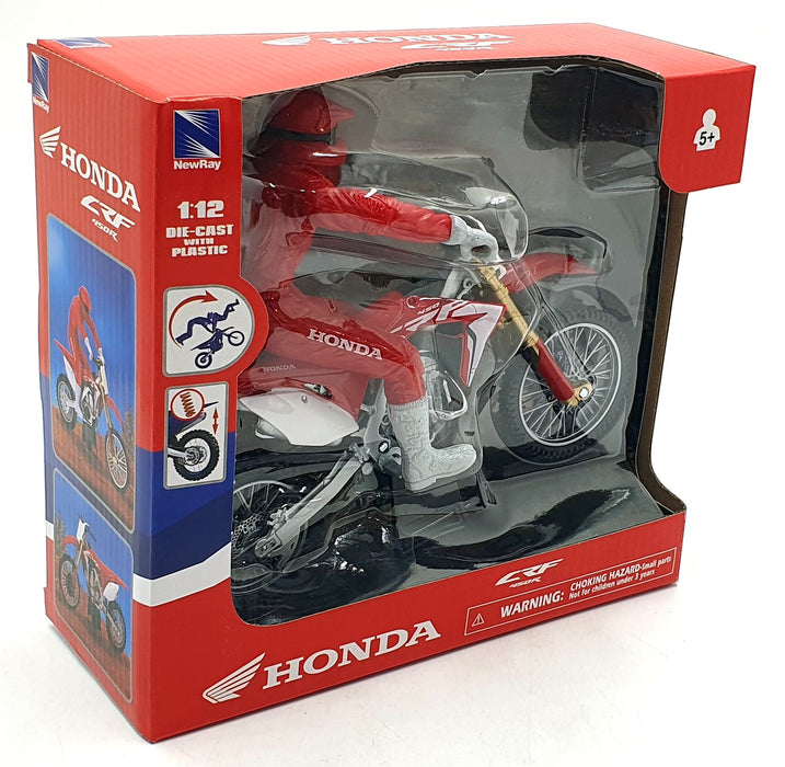 NewRay 1/12 Scale 583451 - Honda CRF 450R Motorbike - Red/White