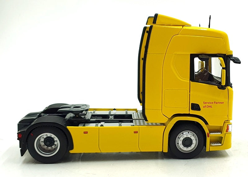 Marge Models 1/32 Scale 2014-04-01 - Scania R500 4x2 Truck DHL Edition - Yellow