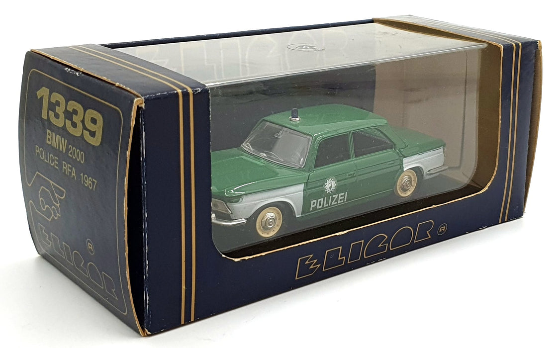 Eligor 1/43 Scale Diecast 1339 - 1967 BMW 2000 RFA Polizei Car - Green