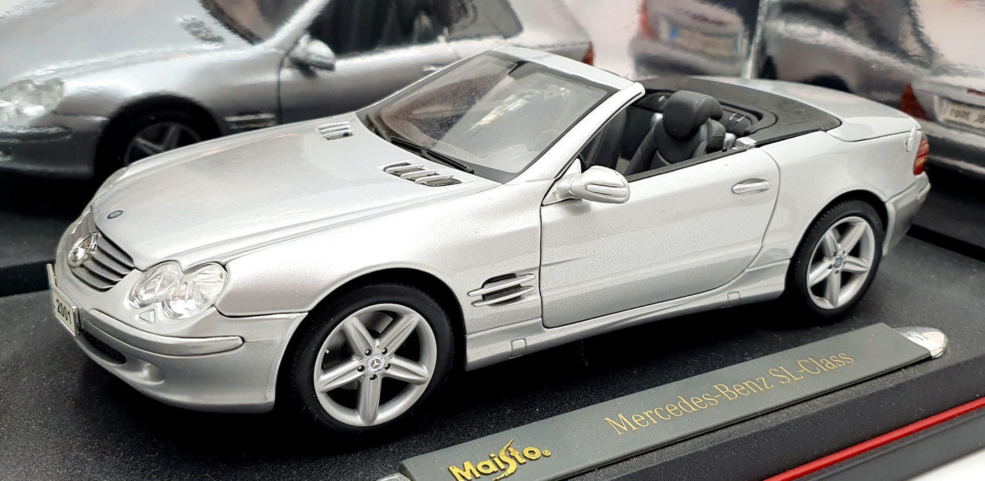Maisto 1/18 Scale Diecast 36624 - Mercedes-Benz SL-Class Convertible - Silver