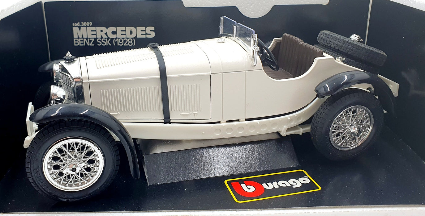 Burago 1/18 Scale Diecast 3009 - 1928 Mercedes Benz SSK - White