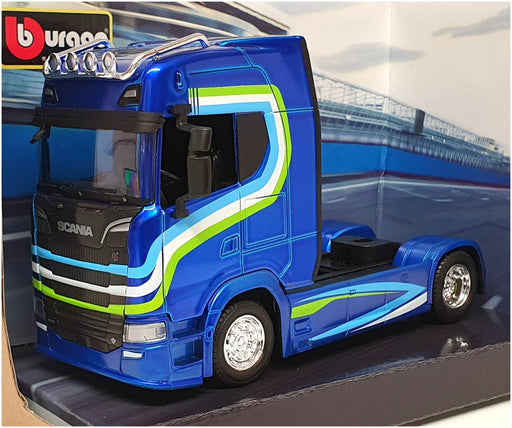 Burago 1/43 Scale Haulers Custom Cabs 18-32206 - Scania Truck - Blue