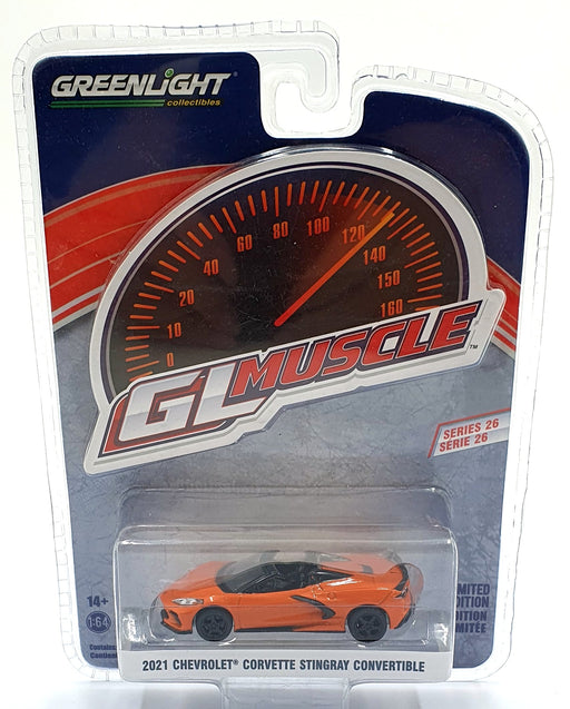 Greenlight 1/64 Scale 13310-F '21 Chevrolet Corvette Stingray Convertible Orange