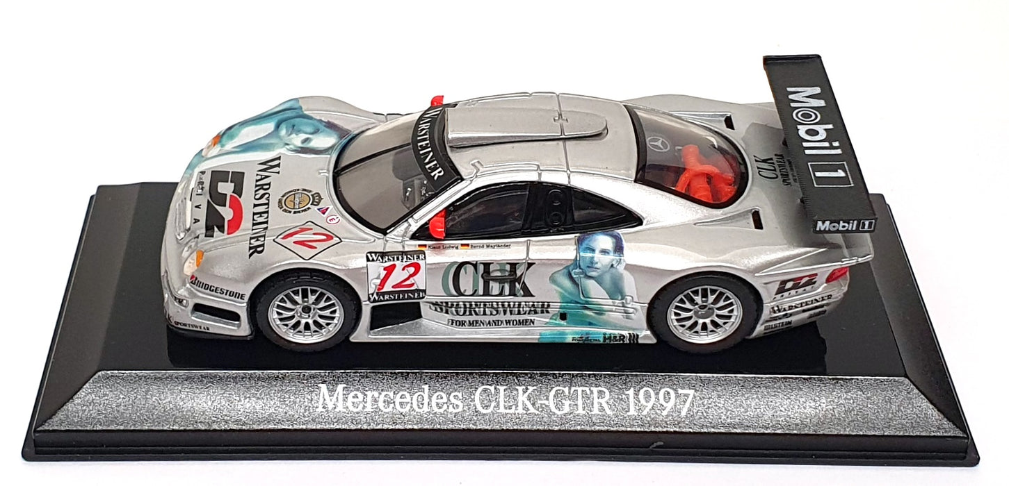 Maisto 1/43 Scale B6 600 5047 - Mercedes Benz CLK GTR 1997 #12 Ludwig - Silver